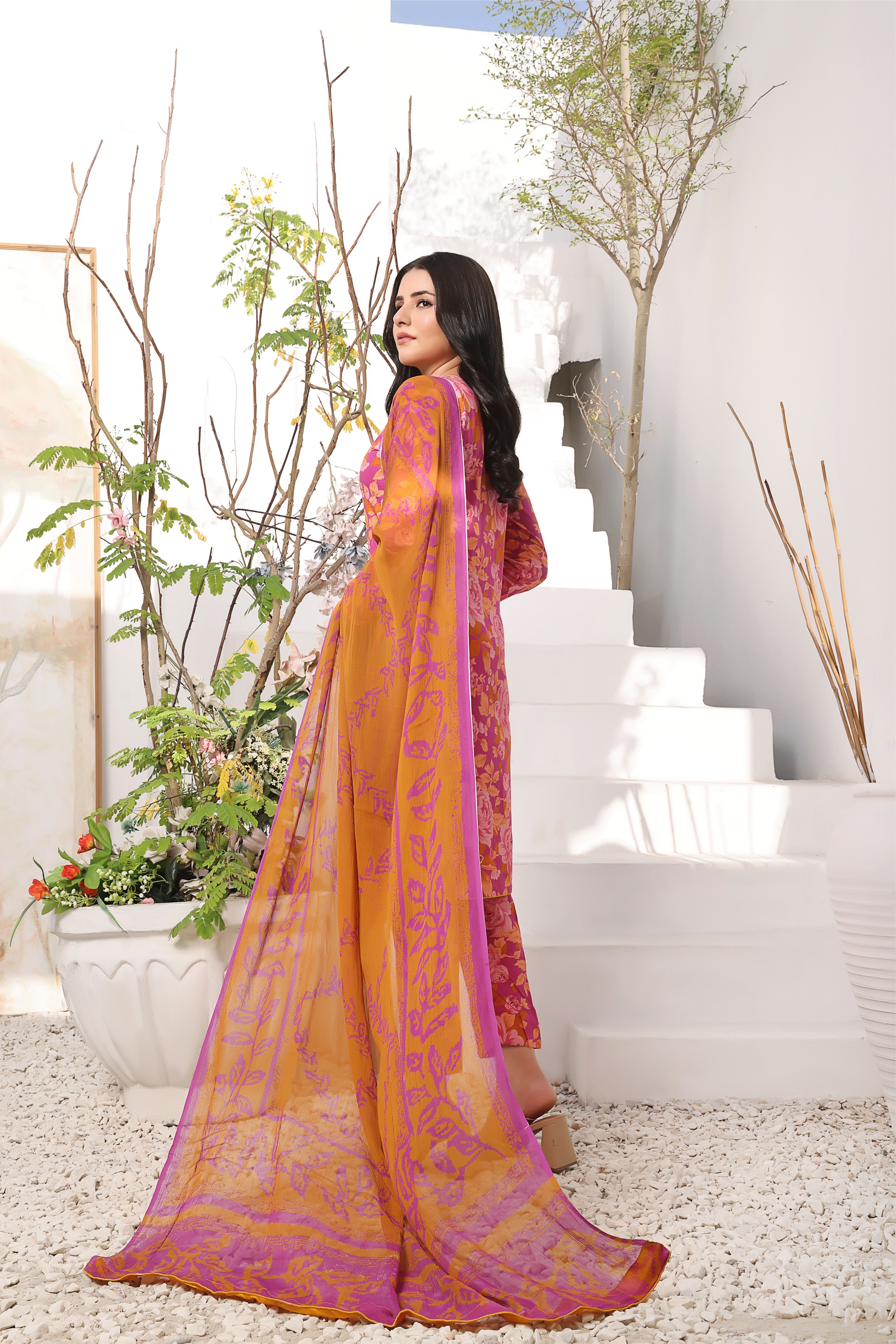 GERBERA | Chiffon Duppata | Lawn 2024