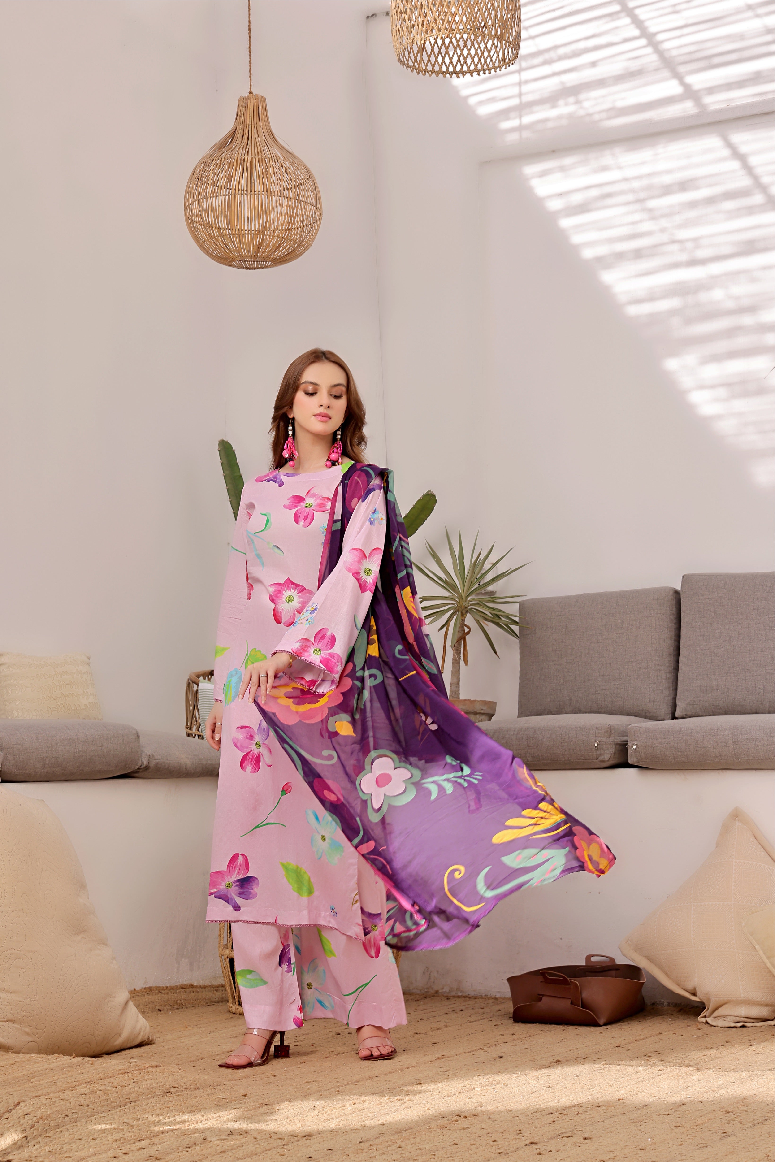 Sunset Soiree | V-01 | Digital Print Lawn