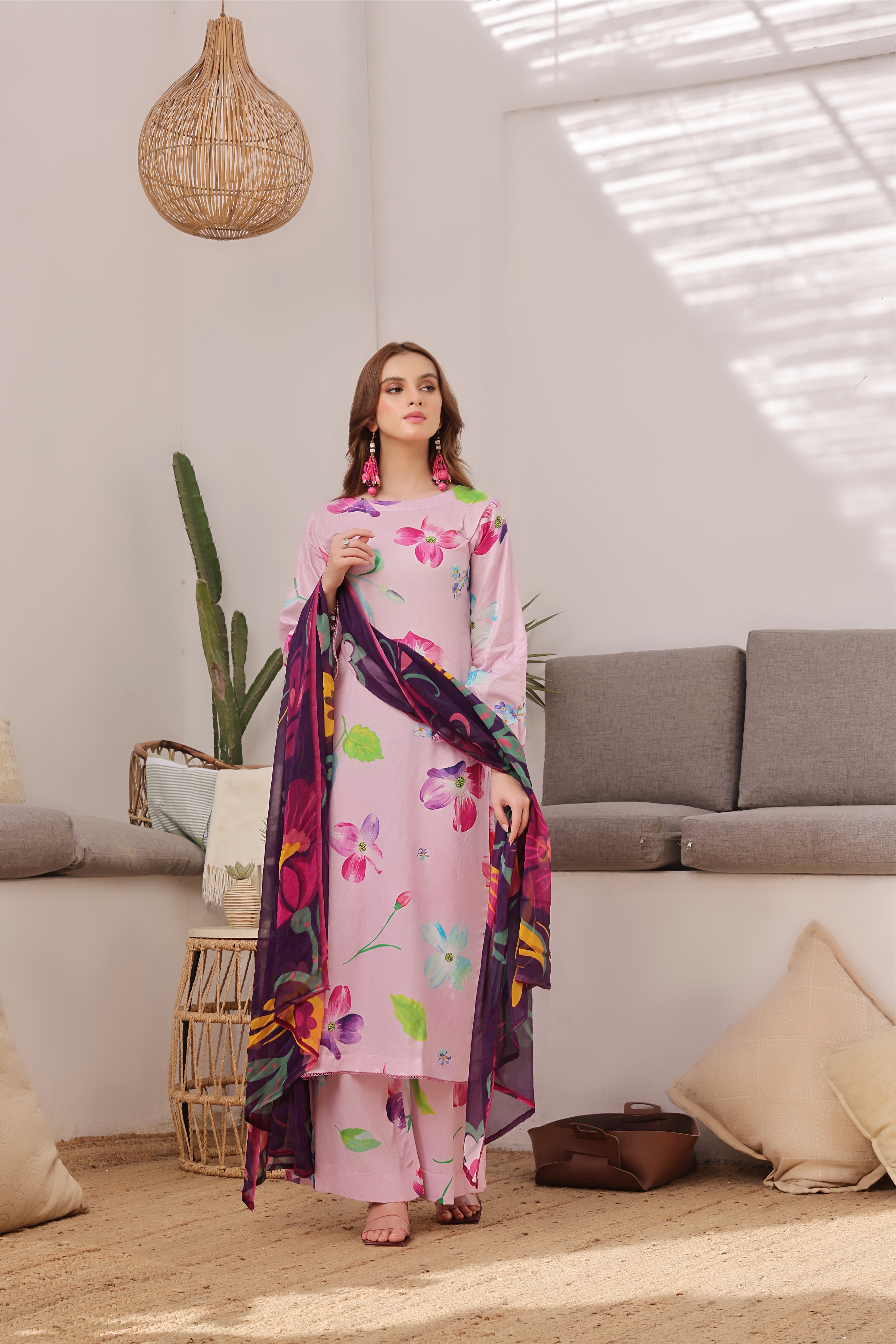 Sunset Soiree | V-01 | Digital Print Lawn