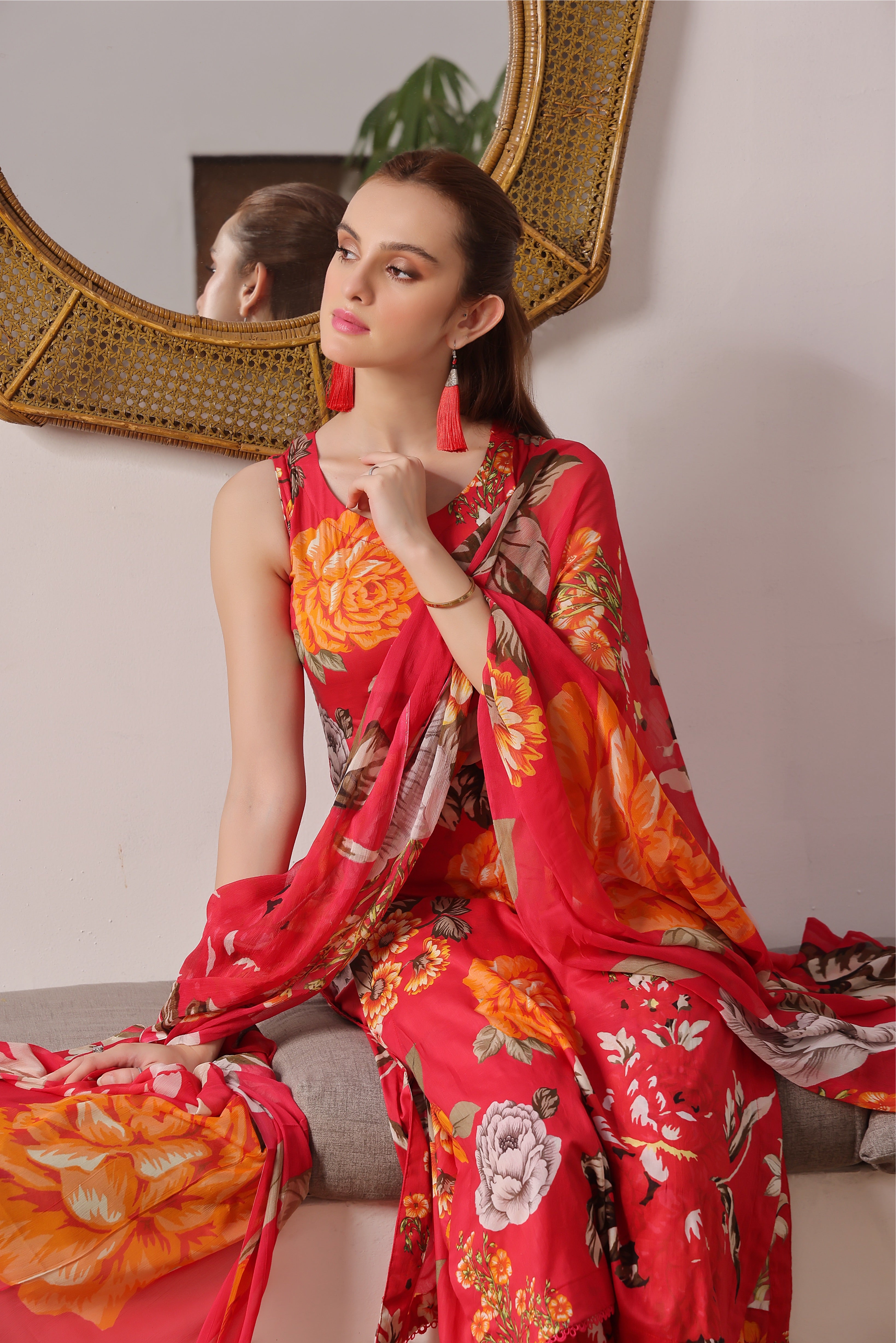 Sunset Soiree | V-01 | Digital Print Lawn