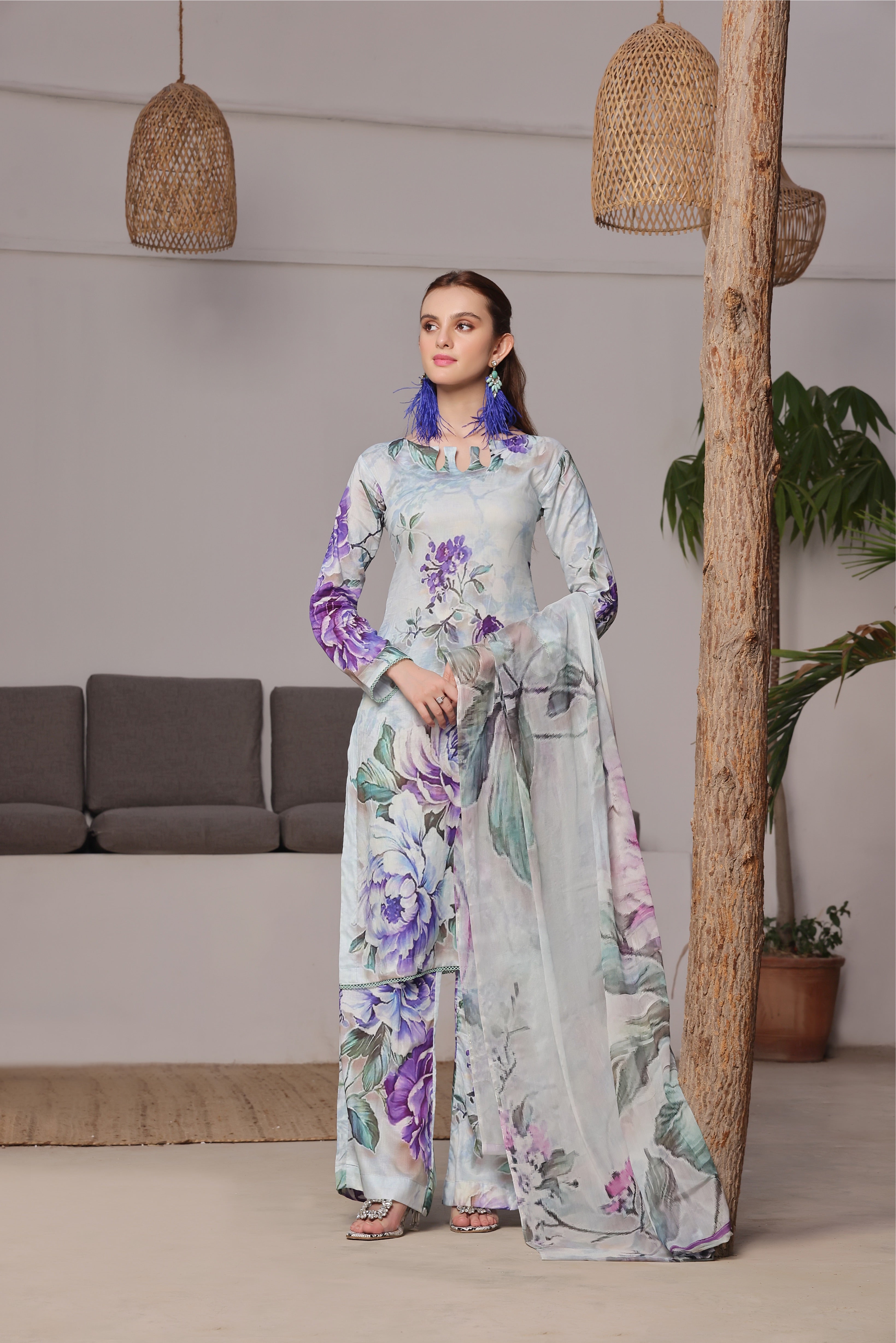 Sunset Soiree | V-01 | Digital Print Lawn