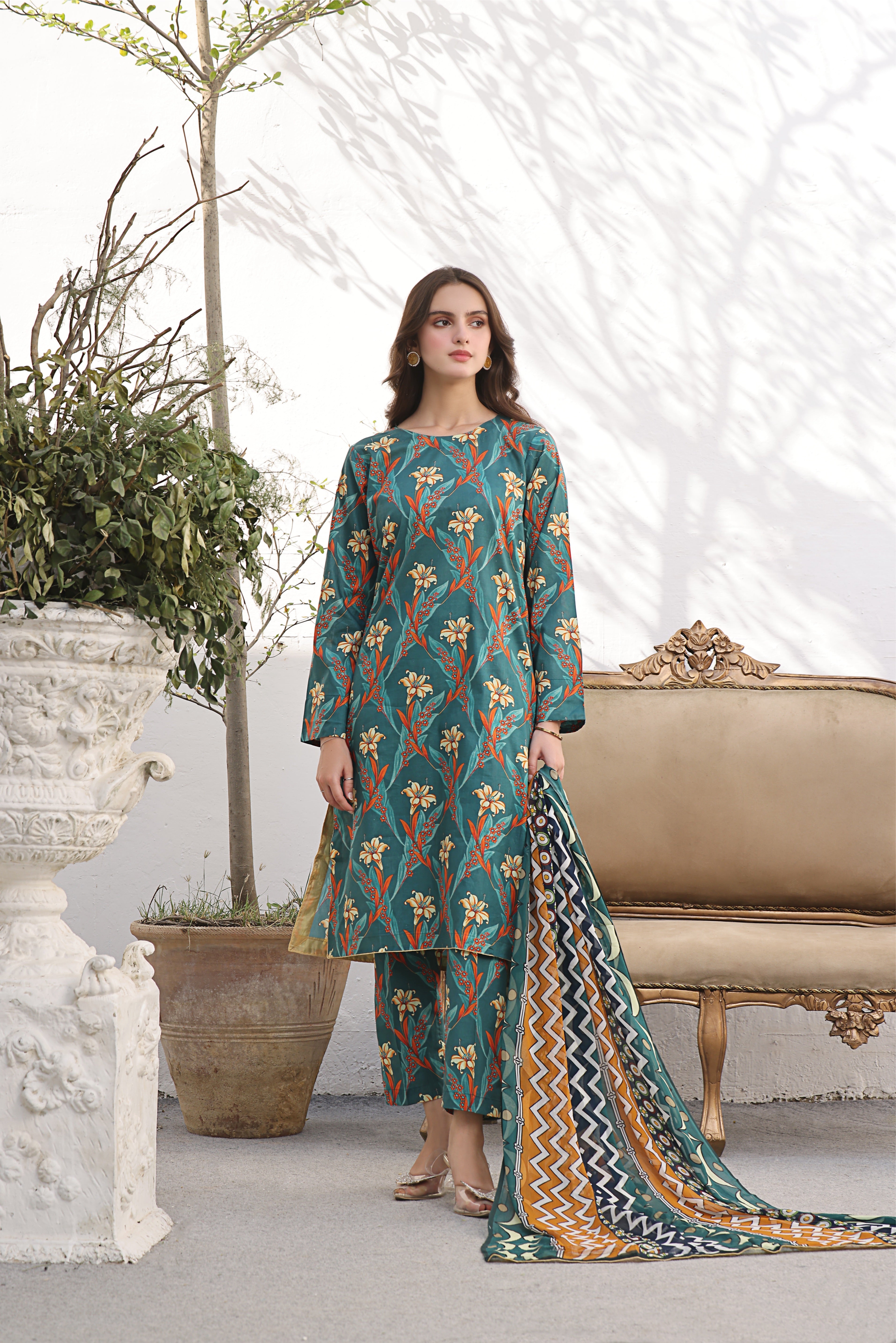 GENIE | Chiffon Duppata | Lawn 2024