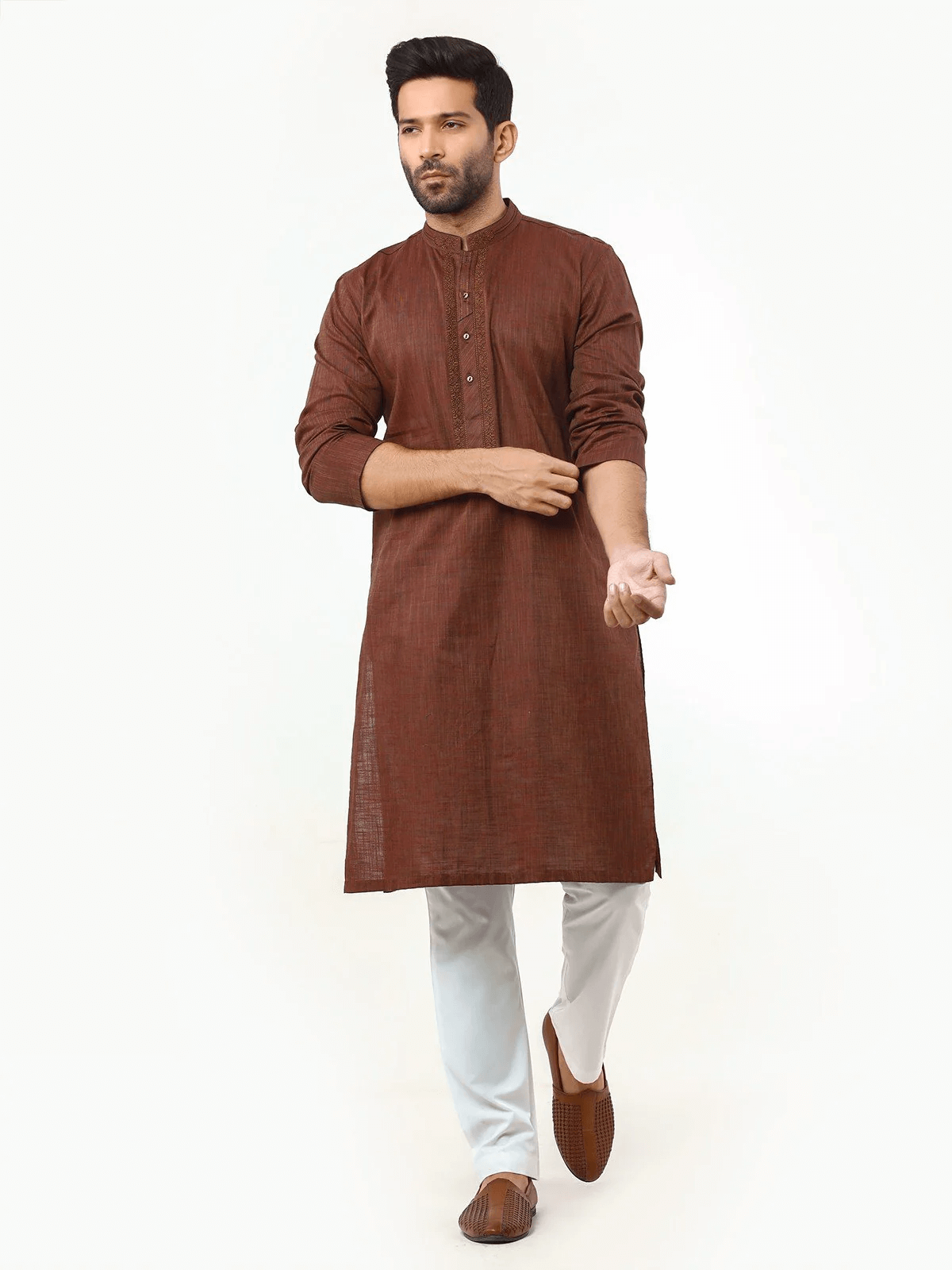 Men Mehroon Kurta