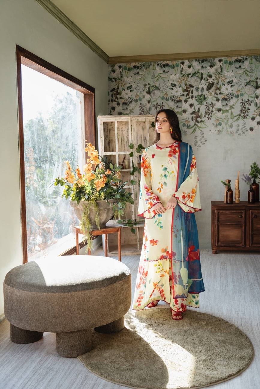 Chic Bella | Chiffon Duppata | Digital Print Lawn