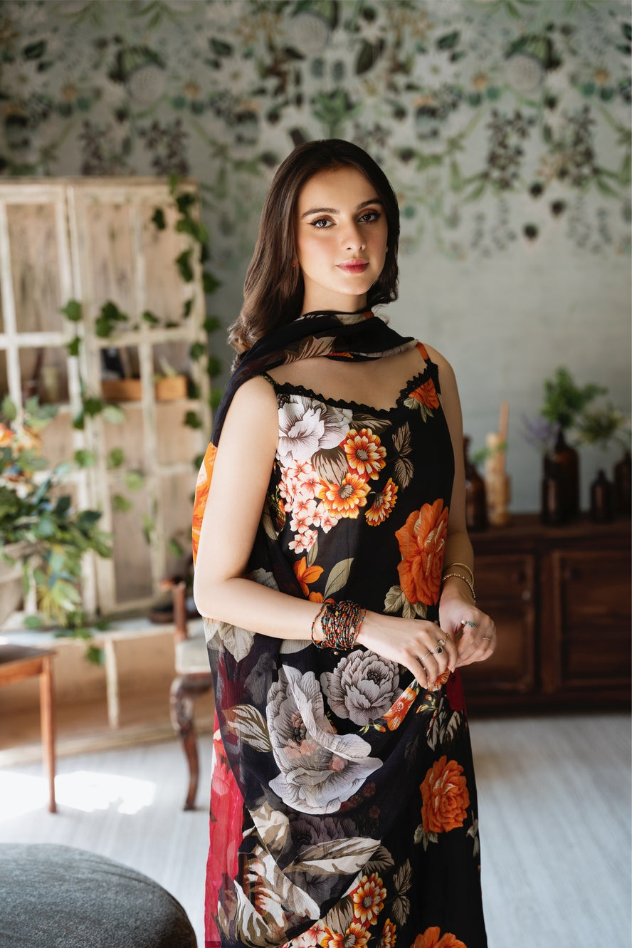 Chic Bella | Chiffon Duppata | Digital Print 3 Piece