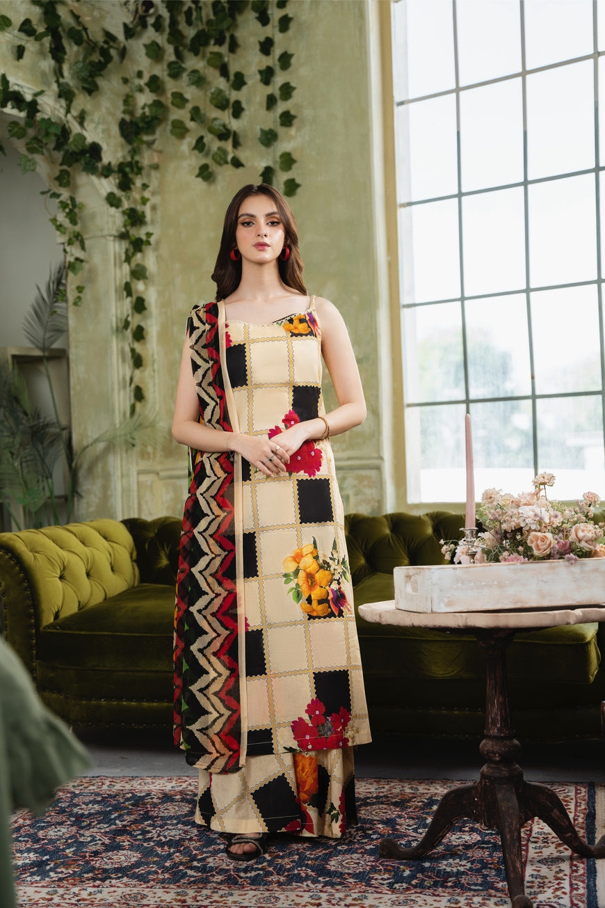 Chic Bella | Chiffon Duppata | Digital Print Lawn