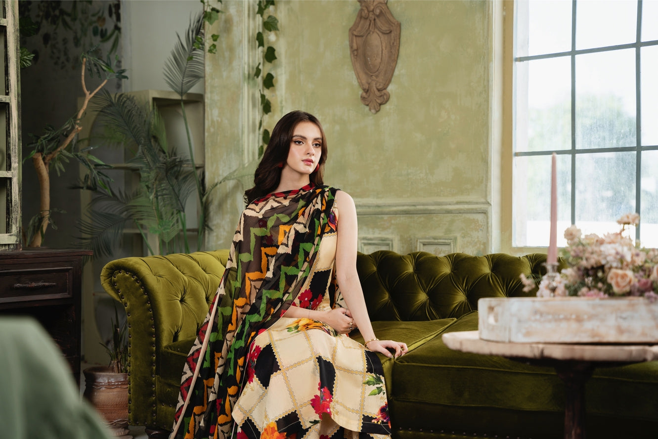 Chic Bella | Chiffon Duppata | Digital Print Lawn