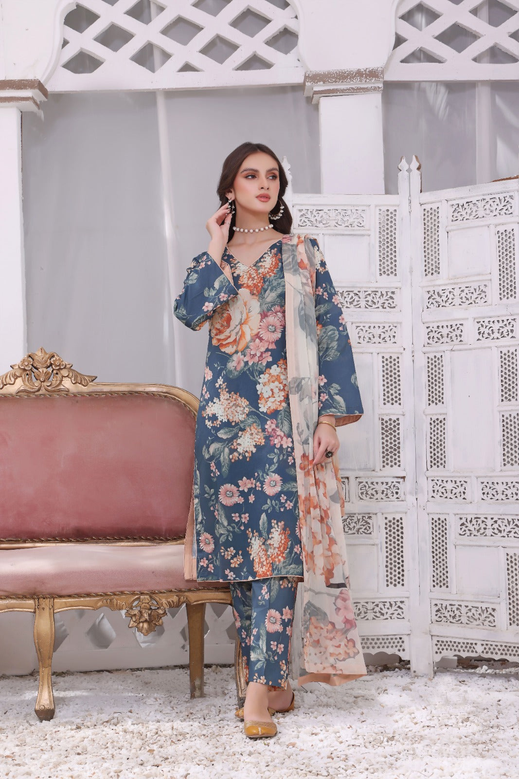 SHAMS-U-NISA | Chiffon Duppata | Lawn 2024