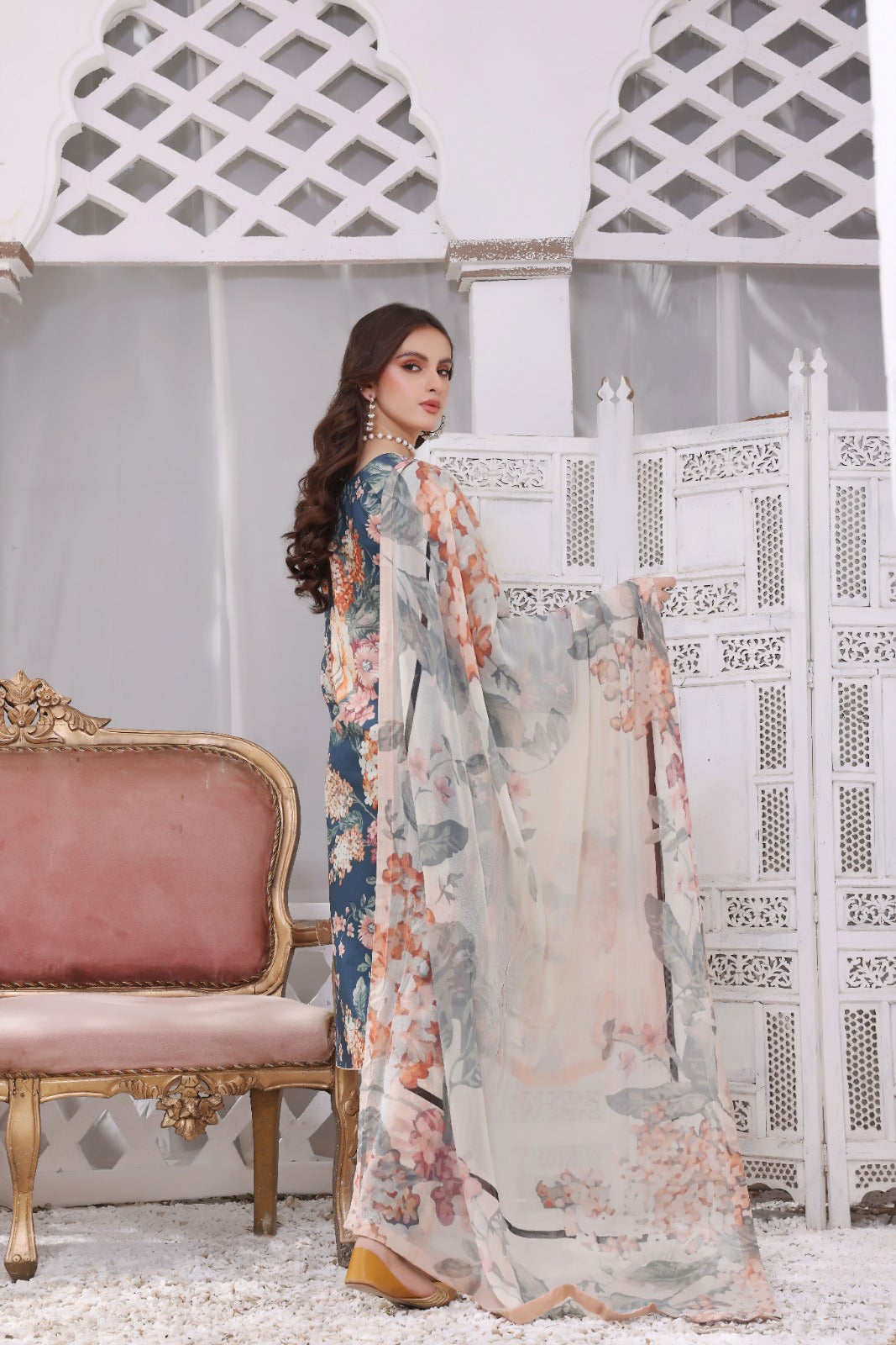 SHAMS-U-NISA | Chiffon Duppata | Lawn 2024