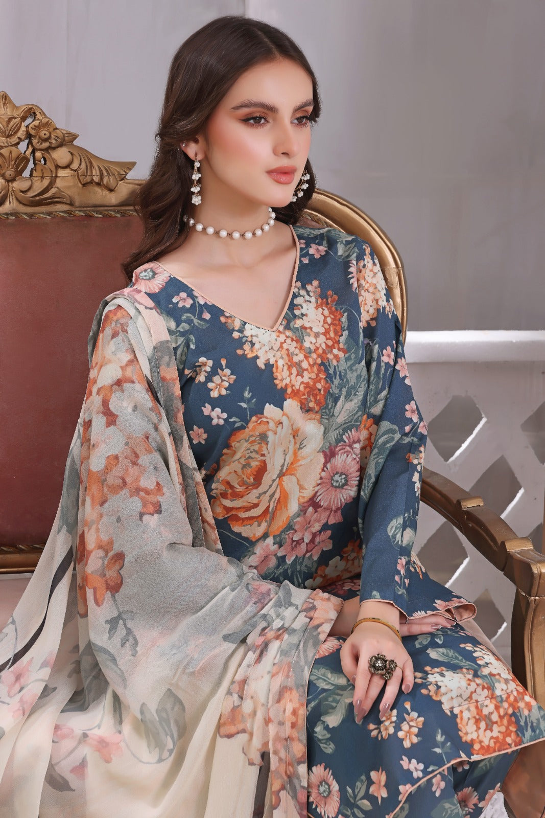 SHAMS-U-NISA | Chiffon Duppata | Lawn 2024