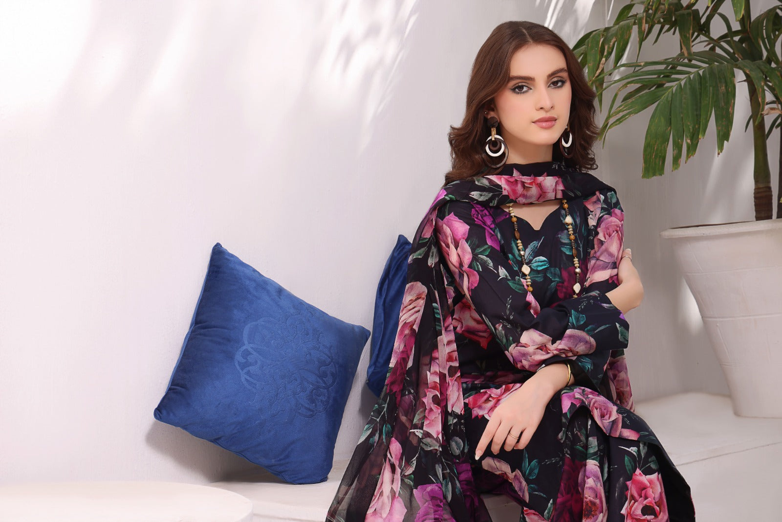 DARK MAVUE | Chiffon Duppata | Lawn 2024