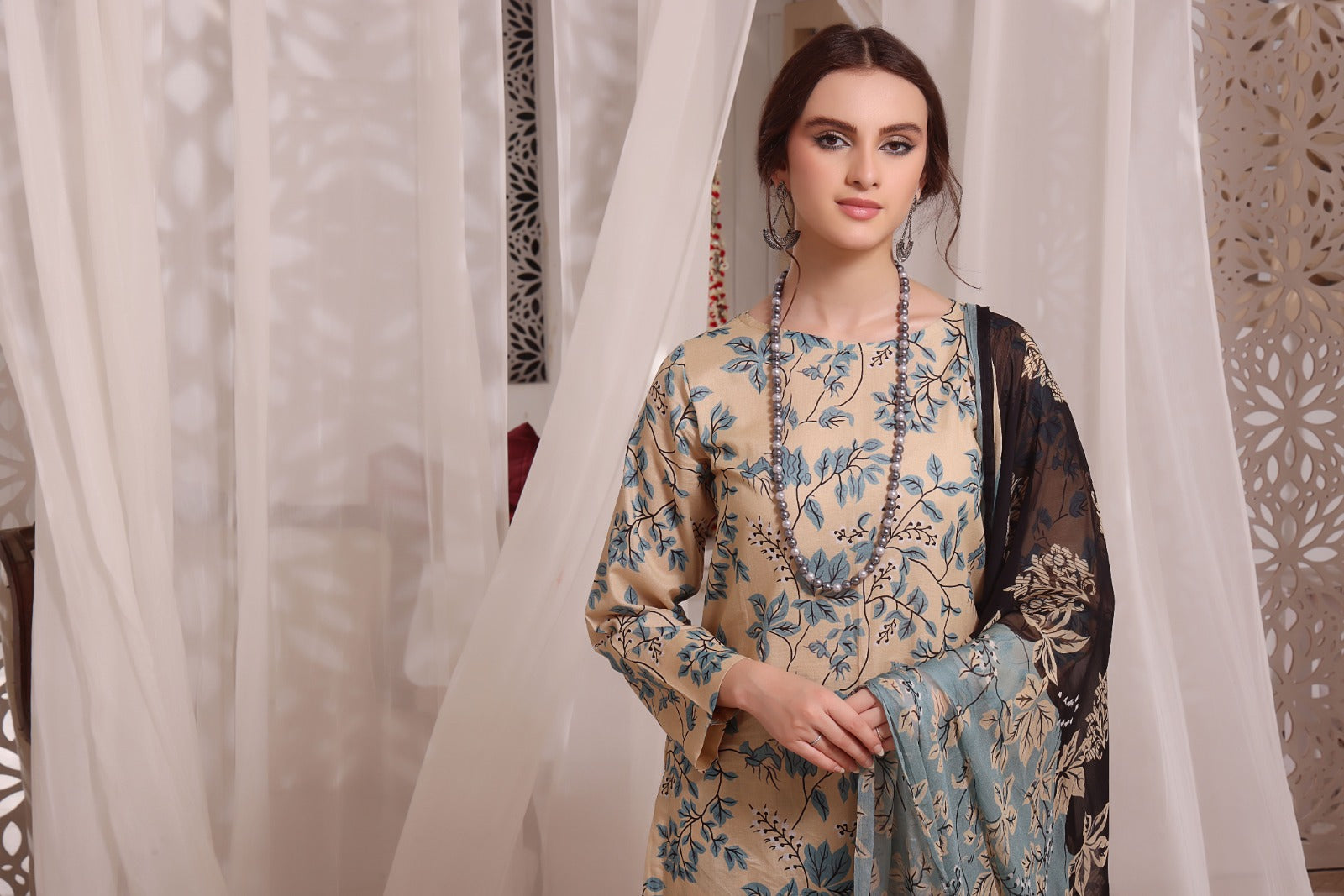 TENDER FROST | Chiffon Duppata | Lawn 2024