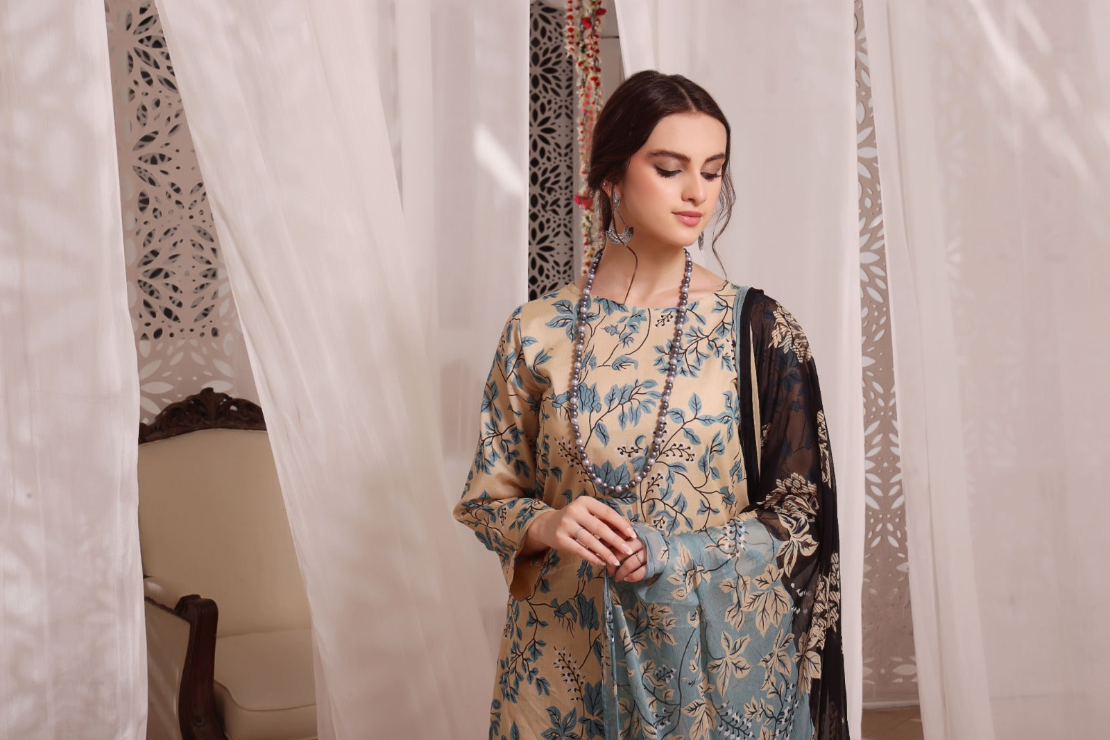 TENDER FROST | Chiffon Duppata | Lawn 2024