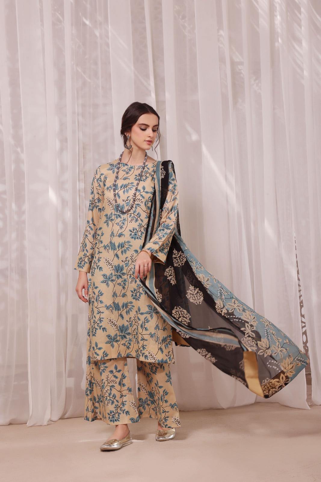 TENDER FROST | Chiffon Duppata | Lawn 2024