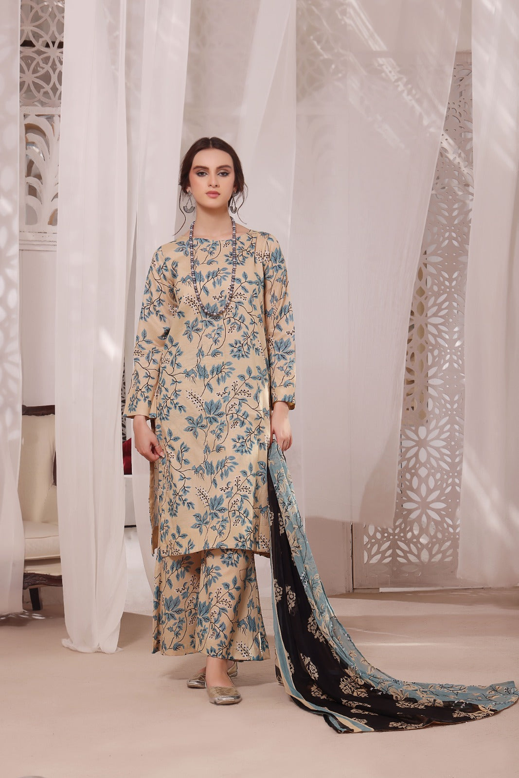 TENDER FROST | Chiffon Duppata | Lawn 2024